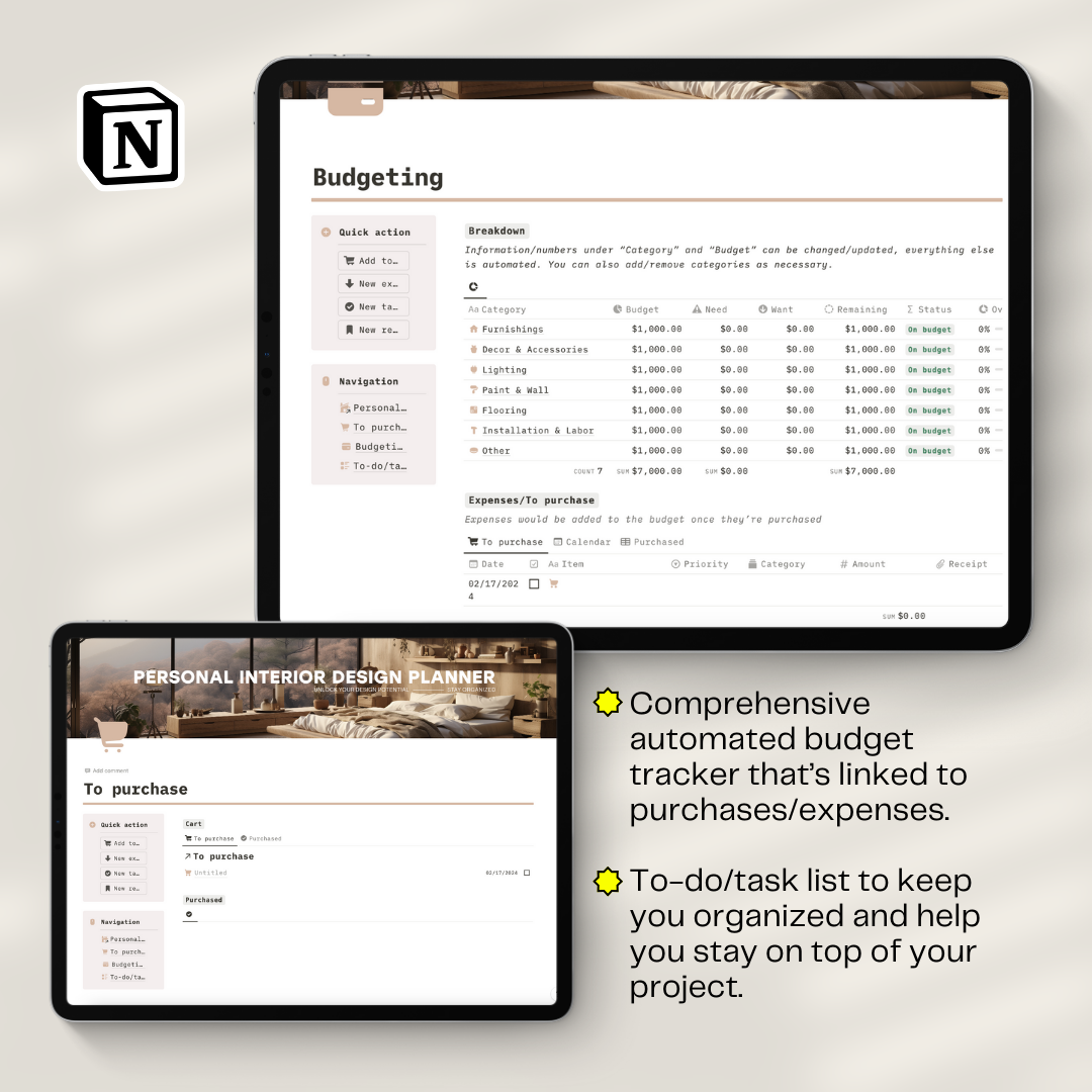 Personal Interior Design Planner (Notion Template)