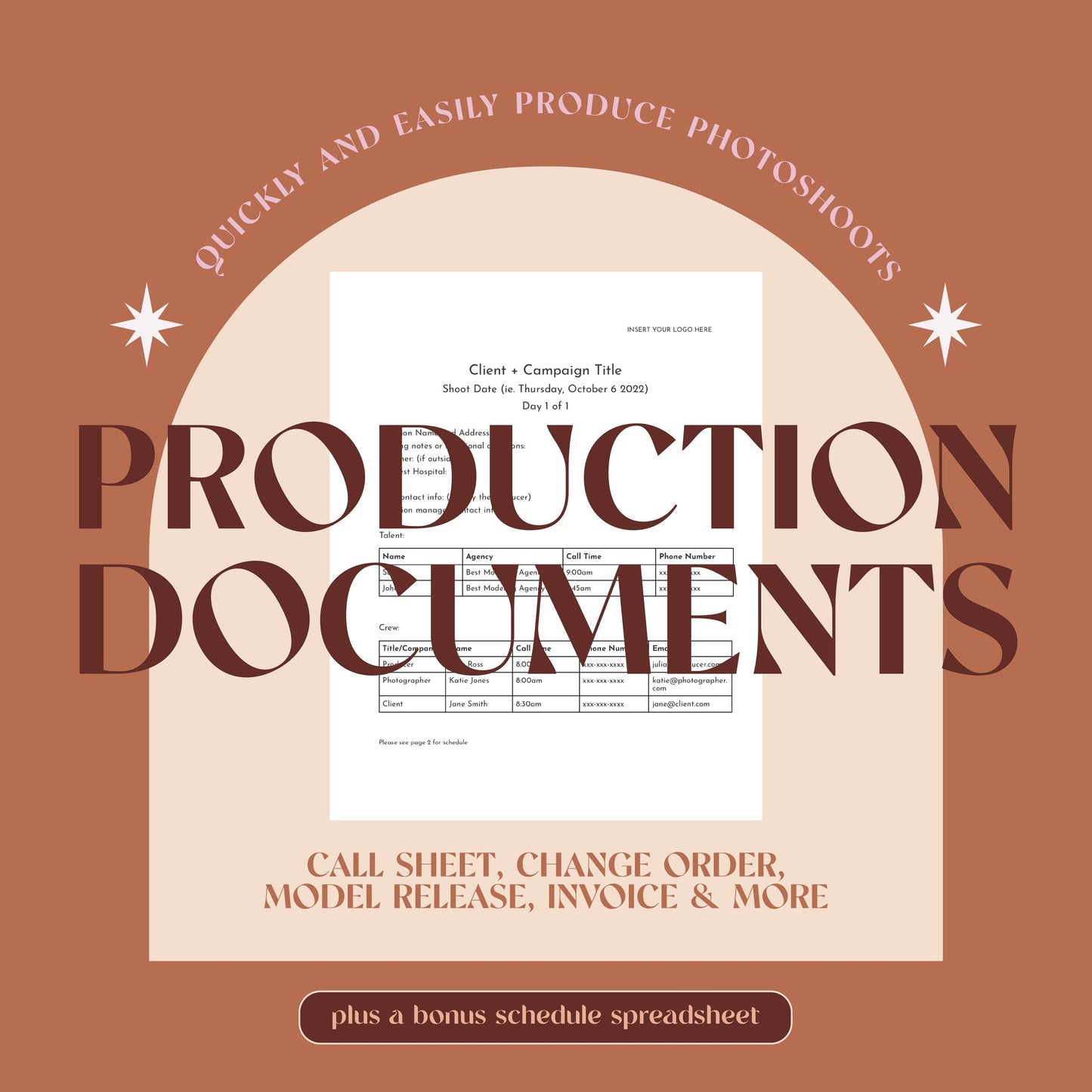 Photoshoot Production Documents
