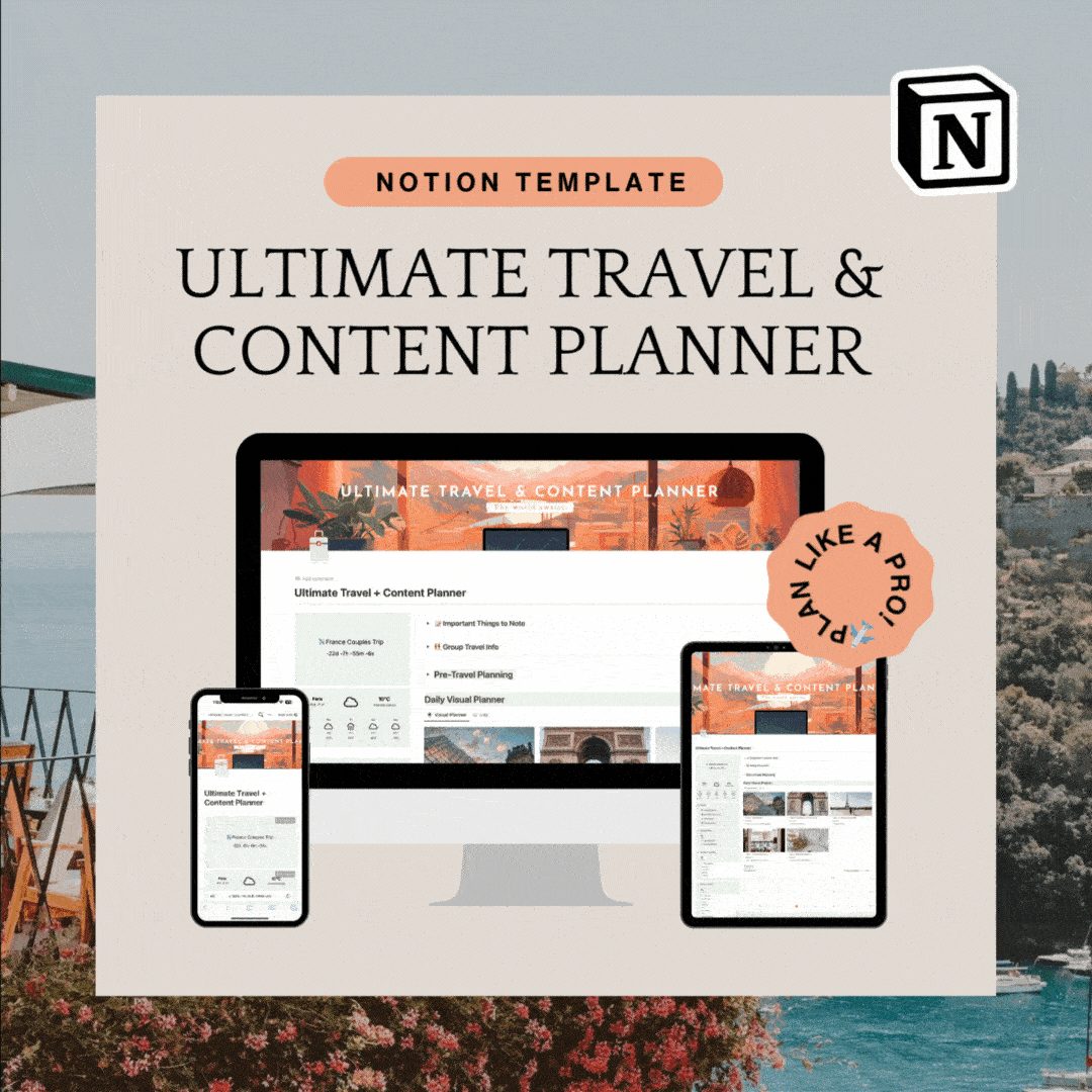 Ultimate Travel + Content Planner (Notion Template)