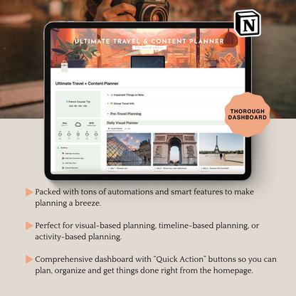 Ultimate Travel + Content Planner (Notion Template)