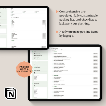 Ultimate Travel + Content Planner (Notion Template)
